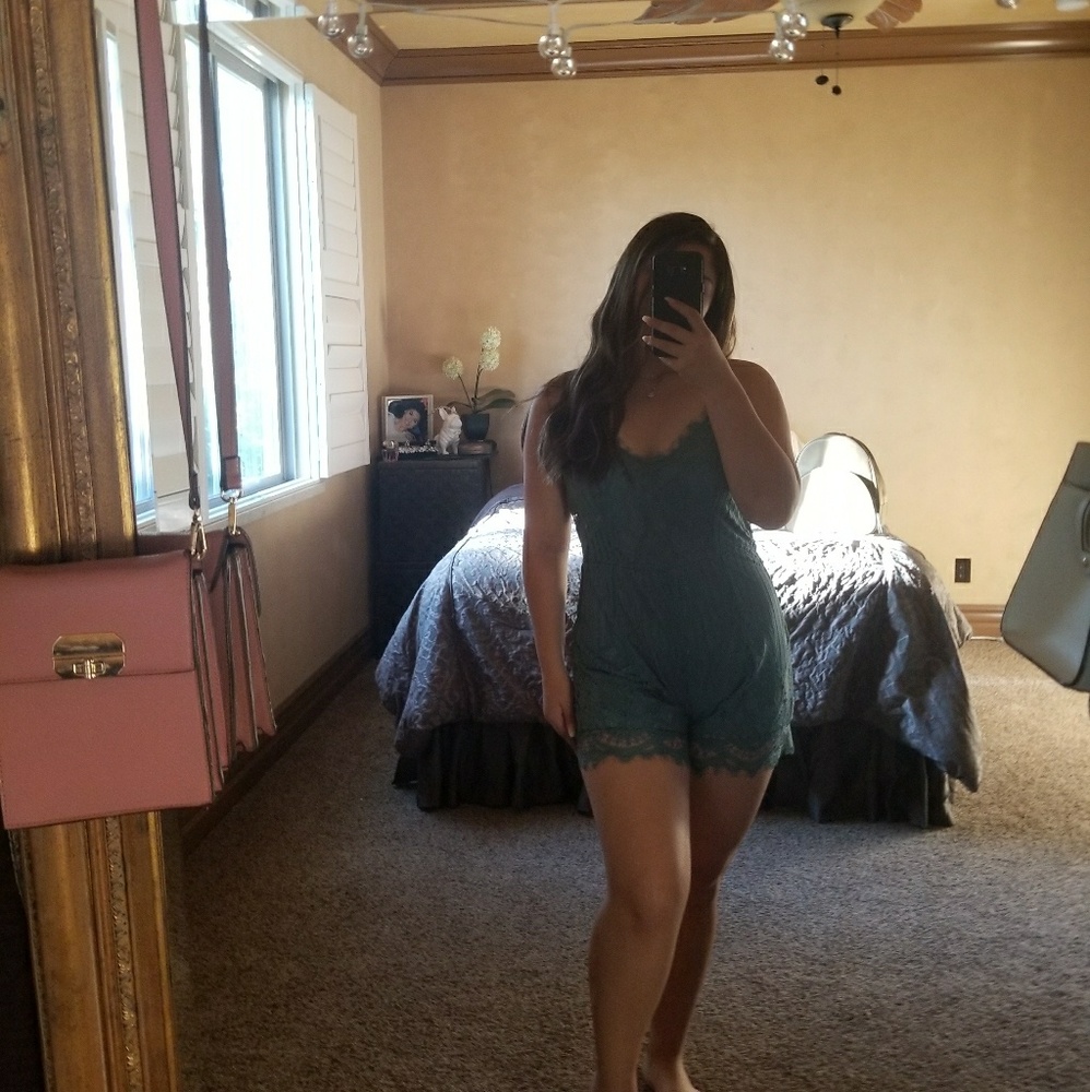 Blue lace romper !!